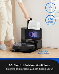 Robotický vysávač a mop Proscenic M9, sací výkon 4500 Pa, duálne rotačné mopy, LiDAR navigácia, stanica s automatickým vyprázdňovaním, Alexa a 7