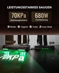 Proscenic P20 Vezeték Nélküli Porszívó Nedves Törléshez, 70 KPa, 680W, Állványos Töltővel 2