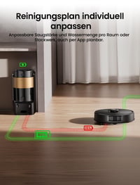 Robotický vysávač Proscenic Q20Plus s funkciou mopovania, 10 000 Pa, výdrž batérie 200 minút, bezvrecková vyprázdňovacia stanica, 3 v 1, na zvieracie chlpy, koberce a tvrdé podlahy, čierny 8