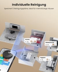 Robotický vysávač Proscenic Q8 Max+ s funkciou mopovania, 8000 Pa, výdrž batérie 200 minút, automatická vyprázdňovacia stanica, LiDAR navigácia, 5 máp, detekcia prekážok, ovládanie cez aplikáciu 5