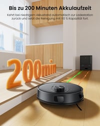 Robotický vysávač Proscenic Q8 Max+ s funkciou mopovania, 8000 Pa, výdrž batérie 200 minút, automatická vyprázdňovacia stanica, LiDAR navigácia, 5 máp, detekcia prekážok, ovládanie cez aplikáciu 9