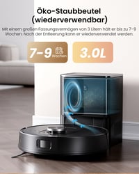 Robotický vysávač Proscenic Q8 Max+ s funkciou mopovania, 8000 Pa, výdrž batérie 200 minút, automatická vyprázdňovacia stanica, LiDAR navigácia, 5 máp, detekcia prekážok, ovládanie cez aplikáciu 3
