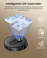 Robotický vysávač Proscenic Q8 Max+ s funkciou mopovania, 8000 Pa, výdrž batérie 200 minút, automatická vyprázdňovacia stanica, LiDAR navigácia, 5 máp, detekcia prekážok, ovládanie cez aplikáciu 6