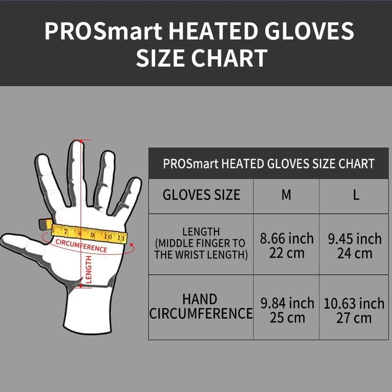 PROSmart Elektromos Fűthető Kesztyű L-es Akkumulátorral - Unisex Kézmelegítő Síeléshez, Snowboardozáshoz, Téli Sportokhoz