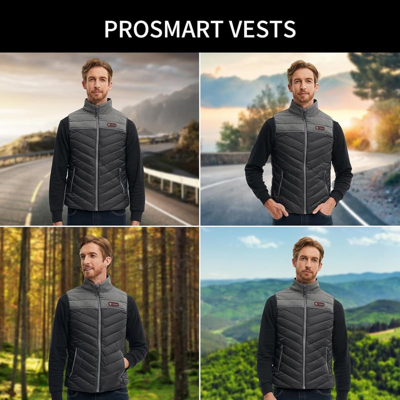PROSmart Férfi Fűthető Mellény USB Akkumulátorral Könnyű
