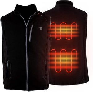 PROSmart fűthető fleece mellény USB akkumulátorral, uniszex - fekete - M-es méret