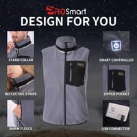 PROSmart Unisex Fűthető Mellény USB Akkumulátorral, Könnyű Fleece 3