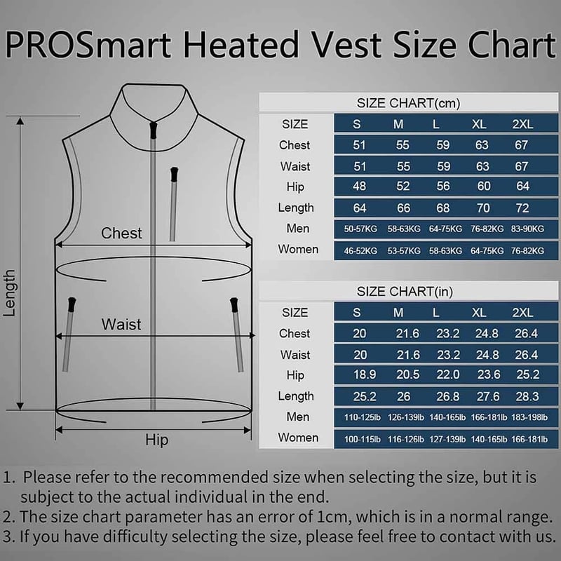 PROSmart Unisex Fűthető Mellény USB Akkumulátorral, Könnyű Fleece