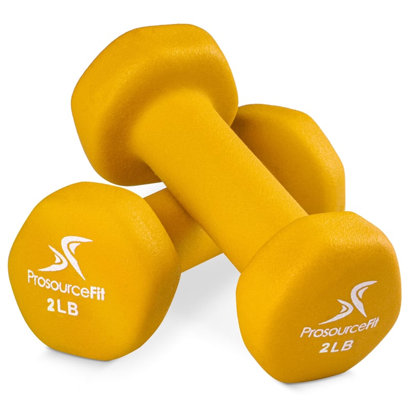 ProSource Neoprénové činky s protišmykovým úchopom, súprava 2 kusov na cvičenie, 1-12 lb