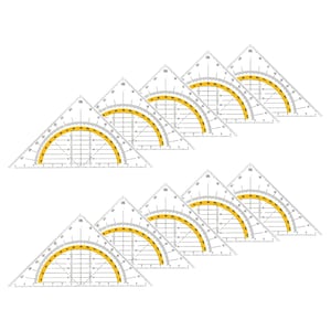 Set de geometrie Prota din 10 piese cu raportor, pentru desen, școală și birou