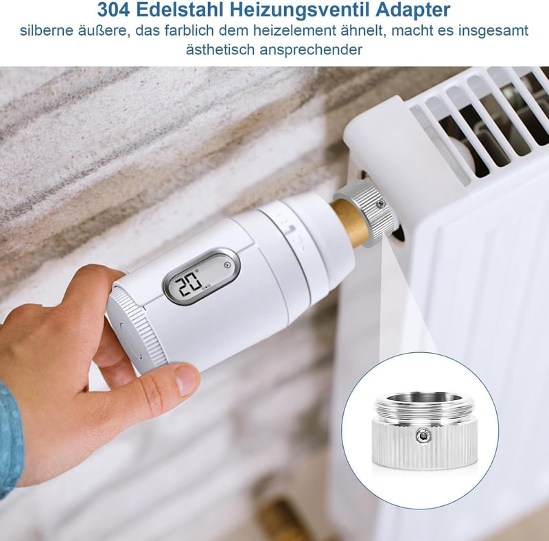 prota M30x1.5 Radiátor Termosztát Adapter Rozsdamentes Acél 4db Fűtési Szelep Adapter