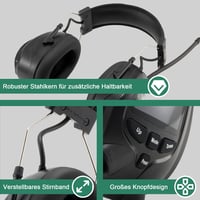 PROTEAR Bluetooth 5.3 Hallásvédő Fültok DAB/DAB+/FM Rádióval, Újratölthető, Kihangosítóval, 30dB SNR - Fűnyíráshoz, Fűrészeléshez, Műhelymun 5