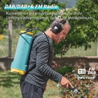 PROTEAR Bluetooth 5.3 Hallásvédő Fülvédő DAB+/FM Rádióval, Újratölthető Akkumulátor, SNR 30dB 6