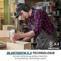 PROTEAR Bluetooth 5.3 Hallásvédő Fülvédő DAB+/FM Rádióval, Újratölthető Akkumulátor, SNR 30dB 5