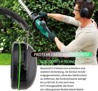 PROTEAR Bluetooth 5.4 Hallásvédő Fülvédő, Hi-Fi Hangszórókkal, 120 Órás Üzemidővel, Fűnyíráshoz, Famunkákhoz, 30dB Zajcsökkentés 4