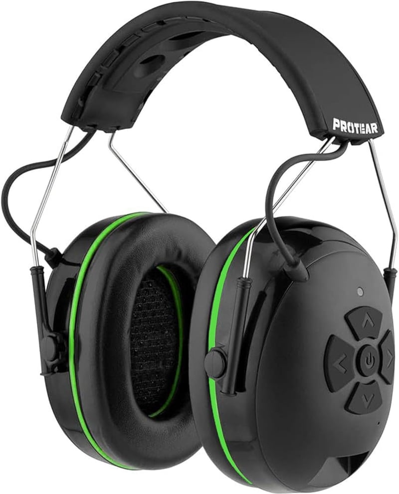 PROTEAR Bluetooth 5.4 Hallásvédő Fülvédő, Hi-Fi Hangszórókkal, 120 Órás Üzemidővel, Fűnyíráshoz, Famunkákhoz, 30dB Zajcsökkentés