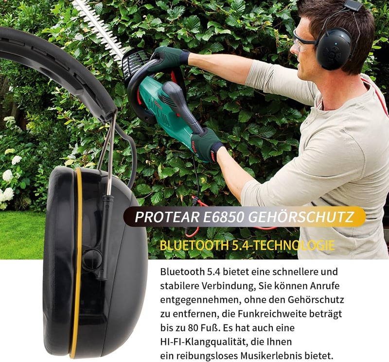 PROTEAR Bluetooth 5.4 Zajvédő Fülhallgató - 30dB SNR Hallásvédelem, Hi-Fi Hangzás, 120 Órás Üzemidő, Fűnyíráshoz, Famunkához

AI: I've creat