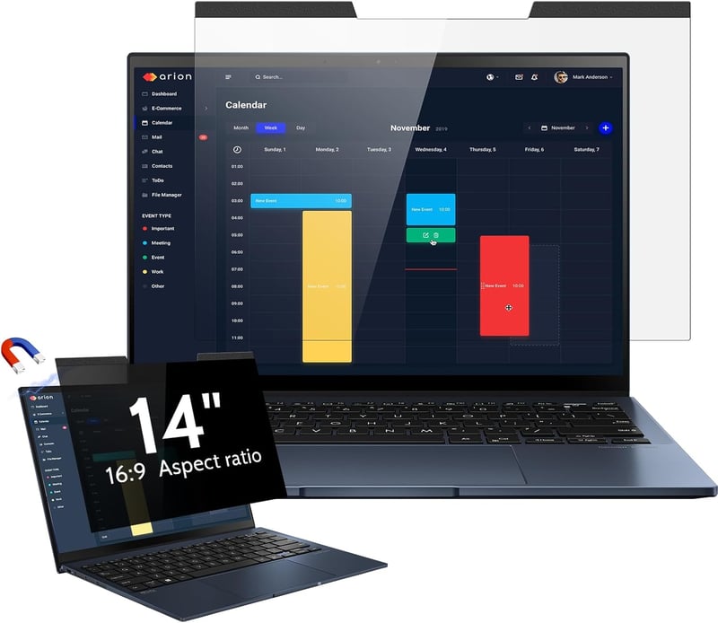 Protescreen 14" Mágneses Laptop Monitorszűrő 16:9 Kékfény Szűrő Privacy Képernyő