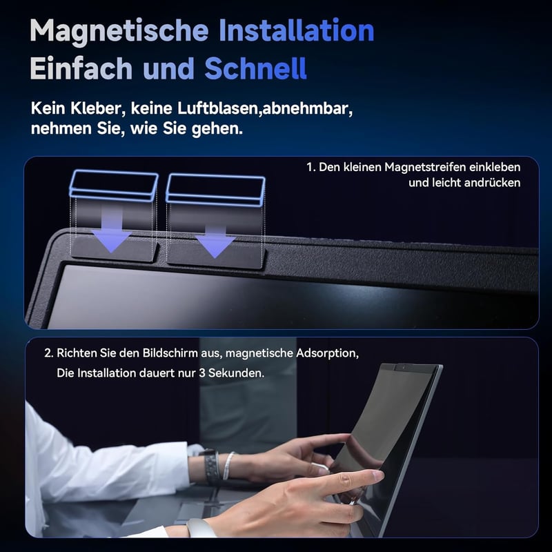 Protescreen 14 Inch Mágneses Laptop Adatvédelmi Képernyő 16:10 Kék Fény Szűrő