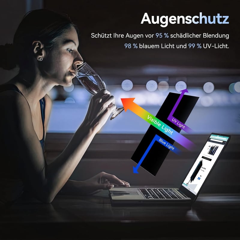 Protescreen 15.6" Laptop Adatvédelmi Képernyő 16:9 Kékfény Szűrő