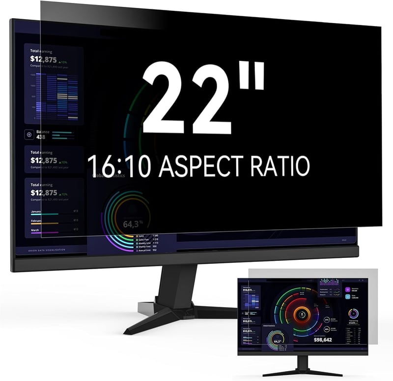 Protescreen 22 hüvelykes monitor képernyővédő fólia számítógép kijelző védelem anti-glare bevonattal