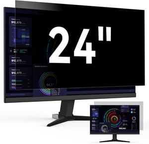 Protescreen 24 hüvelykes 16:9 monitor adatvédelmi szűrő kékfény és tükröződésgátló levehető Lenovo HP Dell Acer Samsung Asus kompatibilis