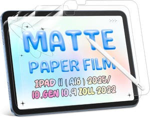 Folie de protecție mată tip hârtie Protescreen, set 3 bucăți, pentru iPad 11 / 10.9" (A16, 2025, Gen 10), ideală pentru desen