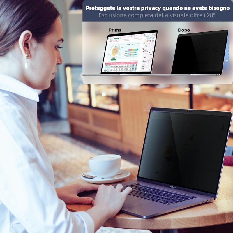 Protescreen MacBook Air/Pro 13" mágneses adatvédelmi képernyővédő kék fény szűrővel