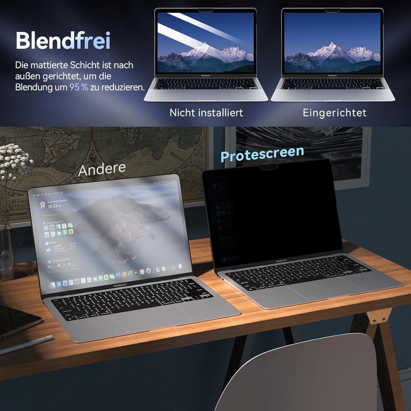 Protescreen MagicSuction MacBook Air 13 & Pro 13 Adatvédelmi Képernyővédő