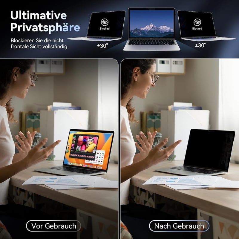 Protescreen MagicSuction MacBook Air 13 & Pro 13 Adatvédelmi Képernyővédő