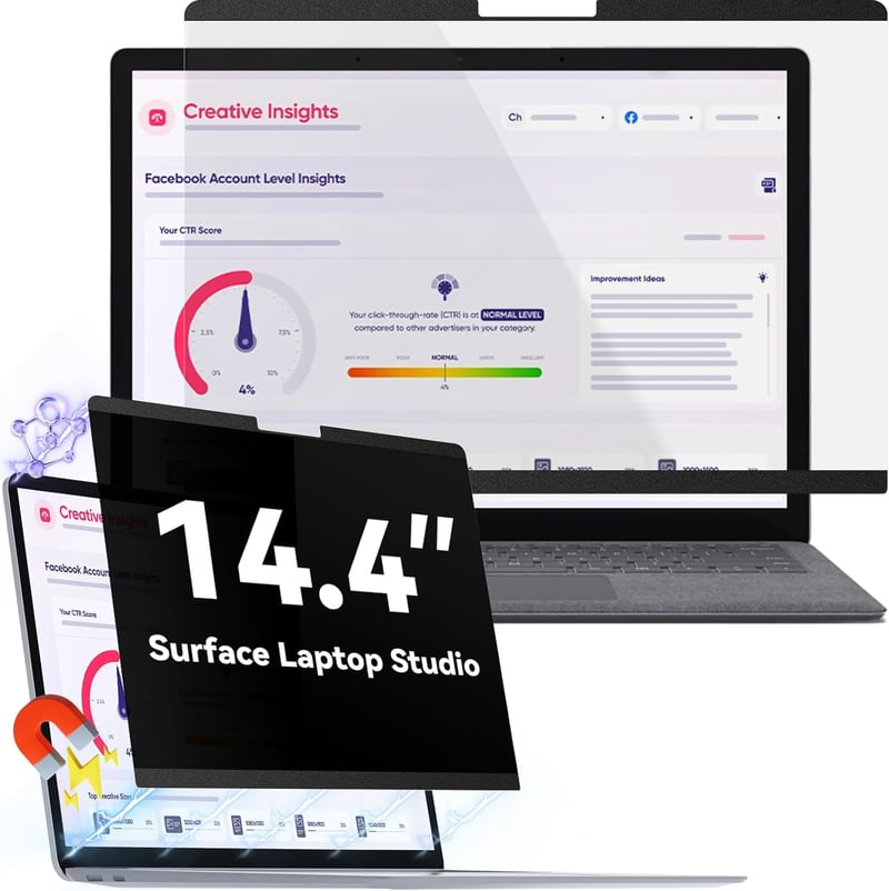 Protescreen Mágneses Adatvédelmi Szűrő Microsoft Surface Laptop Studio 14.4" - Kék Fény Szűrő