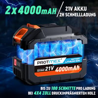 PROTMEX 2-in-1 Akkumulátoros Teleszkópos Metszőolló 8 Colos, Zöld, 900W, Kerti Ágvágó Szett 2 db 4000 mAh Akkuval 4