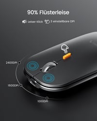 ProtoArc Bluetooth Billentyűzet és Egér Mac-hez, Vezeték Nélküli Teljes Méret, Újratölthető - Space grey-DE layout 6