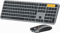 ProtoArc Bluetooth Billentyűzet és Egér Mac-hez, Vezeték Nélküli Teljes Méret, Újratölthető - Space grey-DE layout 1