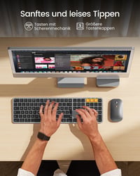 ProtoArc Bluetooth Billentyűzet és Egér Mac-hez, Vezeték Nélküli Teljes Méret, Újratölthető - Space grey-DE layout 5