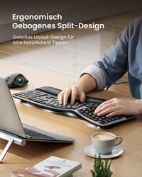 ProtoArc EK01 Plus Ergonomikus Vezeték Nélküli Billentyűzet Világítással és Csuklótámasszal 2