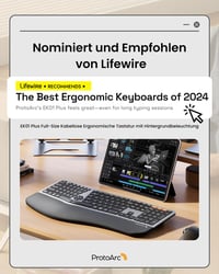 ProtoArc EK01 Plus Ergonomikus Vezeték Nélküli Billentyűzet Világítással és Csuklótámasszal 4