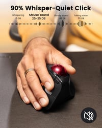 ProtoArc EM05 NL Ergonomikus Trackball Egér Bluetooth Vezeték Nélküli Piros - red 2