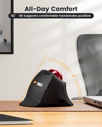 ProtoArc EM05 NL Ergonomikus Trackball Egér Bluetooth Vezeték Nélküli Piros - red 7