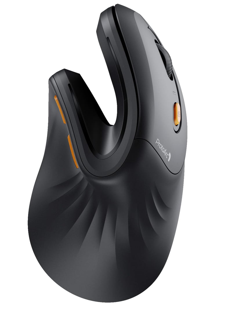 ProtoArc EM11 NL Ergonomická Vertikálna Myš - Mini Bezdrôtová Nabíjateľná s Pripojením k 3 Zariadeniam pre Počítač, iPad a Mac