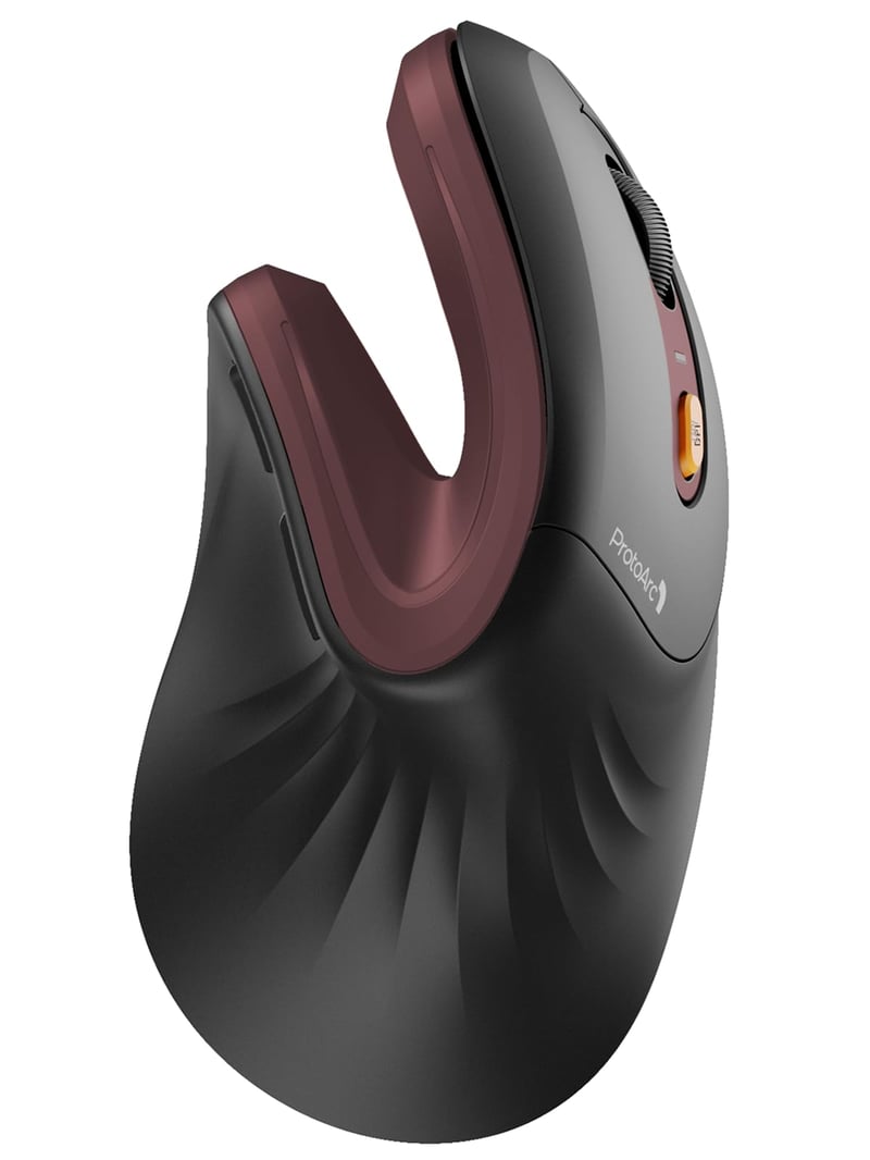 ProtoArc EM11 NL ergonomska vertikalna miš, bežični, 3 uređaja - crno-crveni