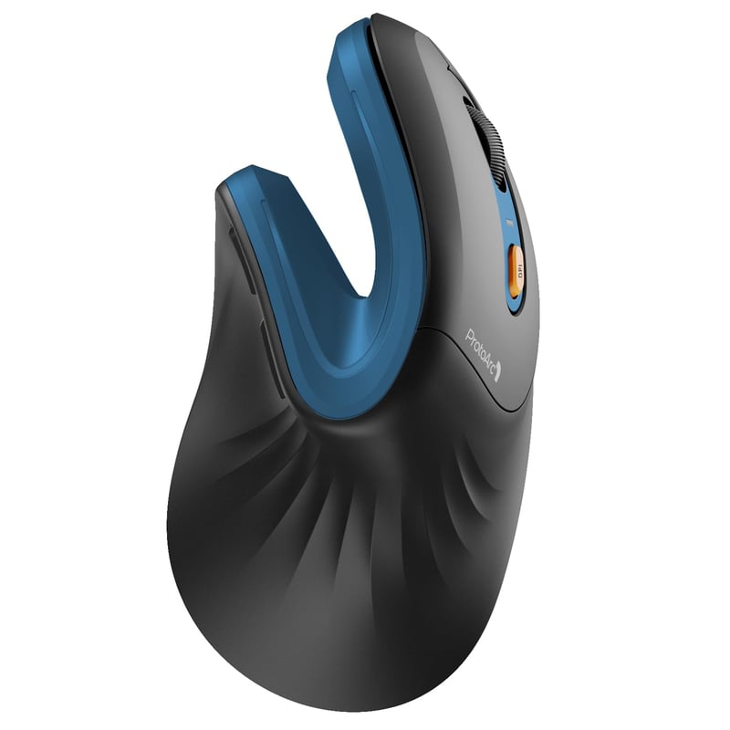 ProtoArc EM11 NL ergononomski okomiti miš, bežični, 3 uređaja - plavi