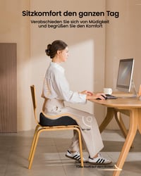 Ergonomický vankúš na sedenie ProtoArc na kancelársku stoličku, ortopedický, čierny, opora pre kríže a sedacie svaly na dlhé sedenie 4