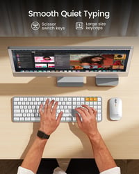Set tastatură și mouse wireless Bluetooth ProtoArc KM100-A pentru Mac, full-size, reîncărcabil, pentru mai multe dispozitive, compatibil cu MacBook Pro/Air, iPhone 5