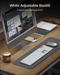 Set tastatură și mouse wireless Bluetooth ProtoArc KM100-A pentru Mac, full-size, reîncărcabil, pentru mai multe dispozitive, compatibil cu MacBook Pro/Air, iPhone 3