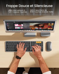 ProtoArc KM100-A Wireless Bluetooth Billentyűzet és Egér Mac-hez AZERTY Retro Megvilágítás 5