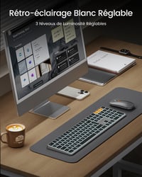 ProtoArc KM100-A Wireless Bluetooth Billentyűzet és Egér Mac-hez AZERTY Retro Megvilágítás 3