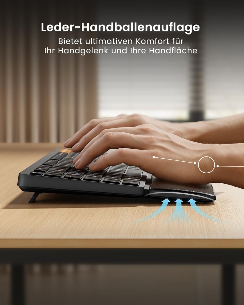 ProtoArc KM60 Wireless Bluetooth Billentyűzet és Egér Szett, Csuklótámasz, Újratölthető, PC/Mac - black