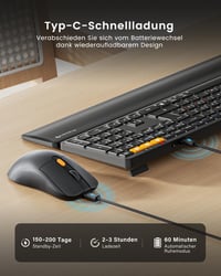 ProtoArc KM60 Wireless Bluetooth Billentyűzet és Egér Szett, Csuklótámasz, Újratölthető, PC/Mac - black 2