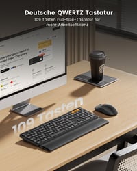 ProtoArc KM60 Wireless Bluetooth Billentyűzet és Egér Szett, Csuklótámasz, Újratölthető, PC/Mac - black 5